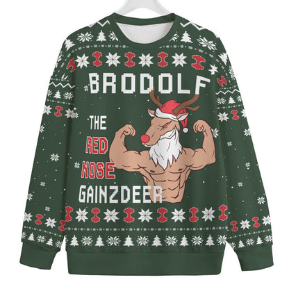 Brodolf The Red Nose Gainzdeer Plus Size Christmas Sweater