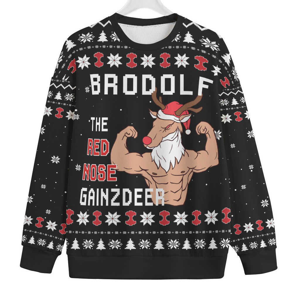 Brodolf The Red Nose Gainzdeer Plus Size Christmas Sweater