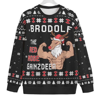 Brodolf The Red Nose Gainzdeer Plus Size Christmas Sweater