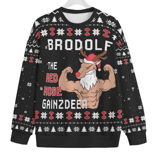 Brodolf The Red Nose Gainzdeer Plus Size Christmas Sweater