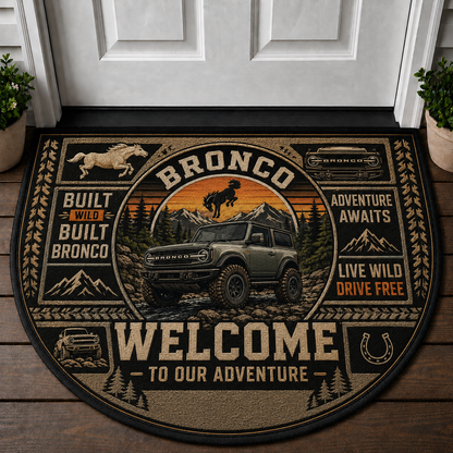 Jeep Dad Welcome Mat - Manual Transmission 4x4 Off-Road Doormat - 5to9vibe