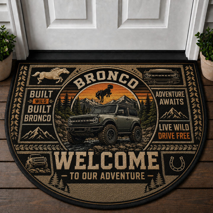 Bronco Welcome Mat - Built Wild Off-Road Adventure Doormat - 5to9vibe