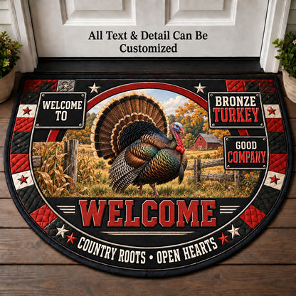Bronze Turkey Personalized Half Round Mat | 5To9Vibe