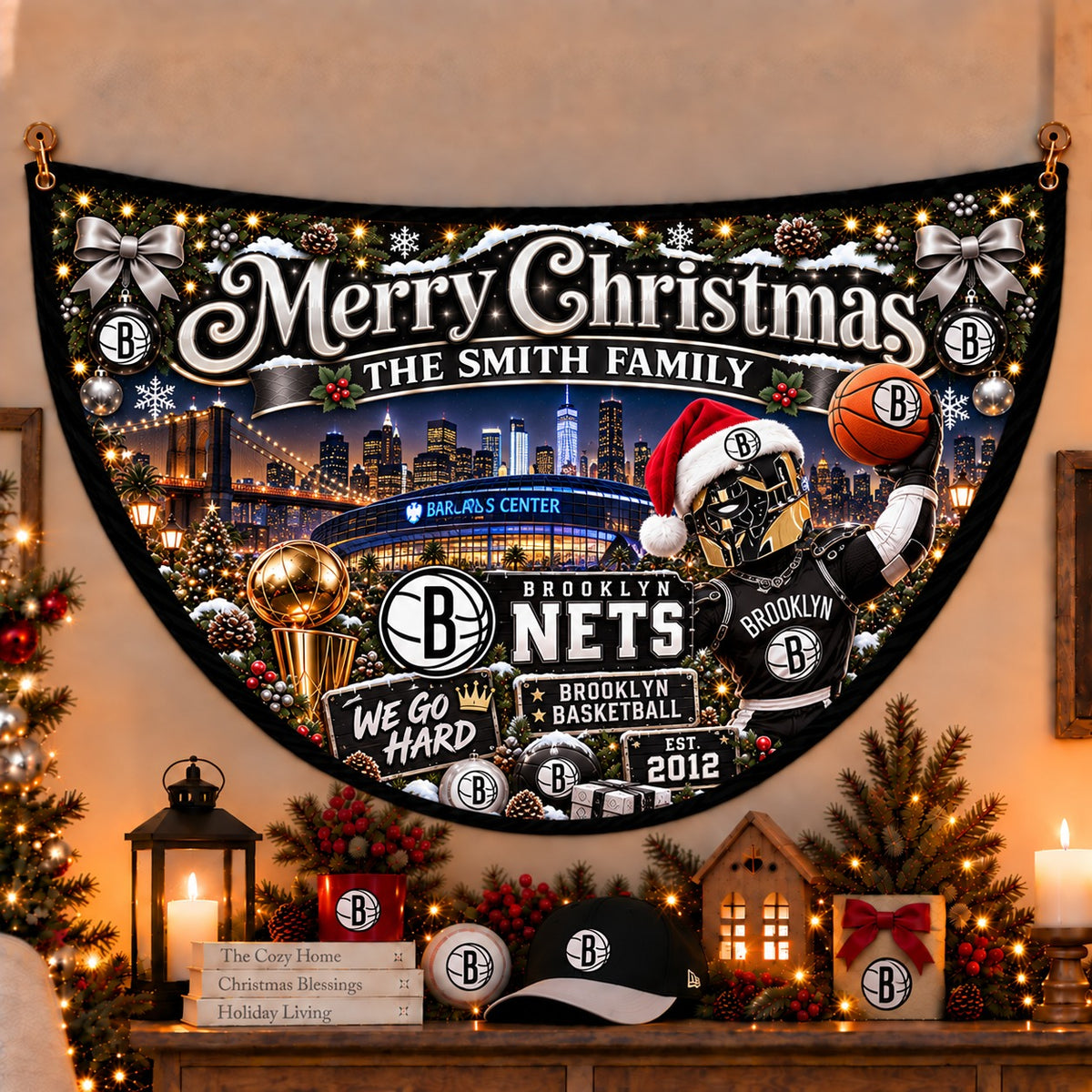 All Basketball Teams Personalized Christmas Night Bunting Flag - 5to9vibe
