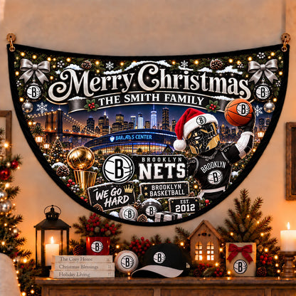 All Basketball Teams Personalized Christmas Night Bunting Flag - 5to9vibe