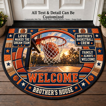Brother's Basketball Crew Personalized Half Round Mat | 5To9Vibe