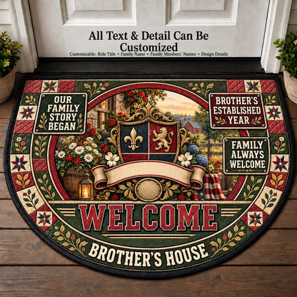 Brother's Established Year Personalized Half Round Mat | 5To9Vibe
