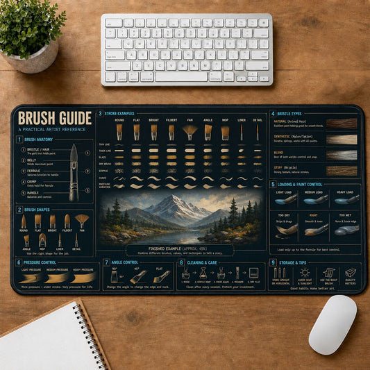 Brush Guide Creative Reference Guide Desk Mat | 5To9Vibe