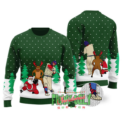 Bryce Harper Ugly Christmas Sweater Forest Green