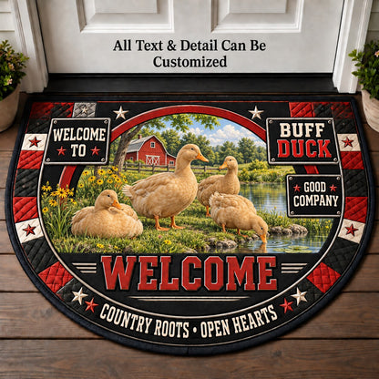 Buff Duck Personalized Half Round Mat | 5To9Vibe
