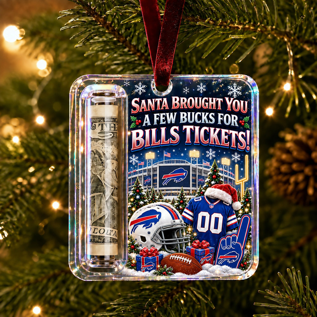 All Football Teams Christmas Money Holder Glass Ornament - 5to9vibe