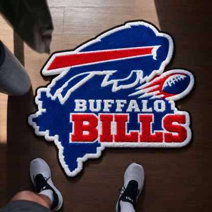 All Football Teams Logo Trophy City Map Football Fan Custom Shape Rug Print Premium Welcome Mat Washable Black Border Personalized Football Custom Shape Rug