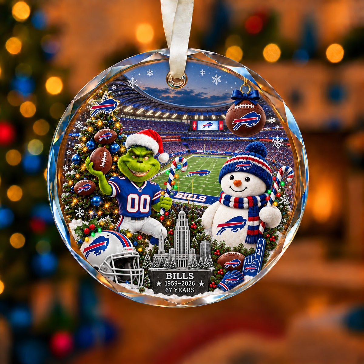 All Football Teams Christmas Vibe Snow Glass Ornament With Gift Box Trending - 5to9vibe