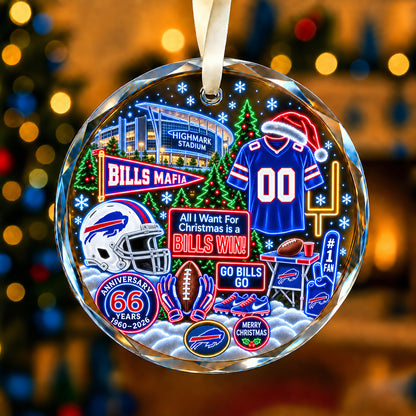All Football Teams Christmas Neon Stadium Snow Glass Ornament With Gift Box - 5to9vibe