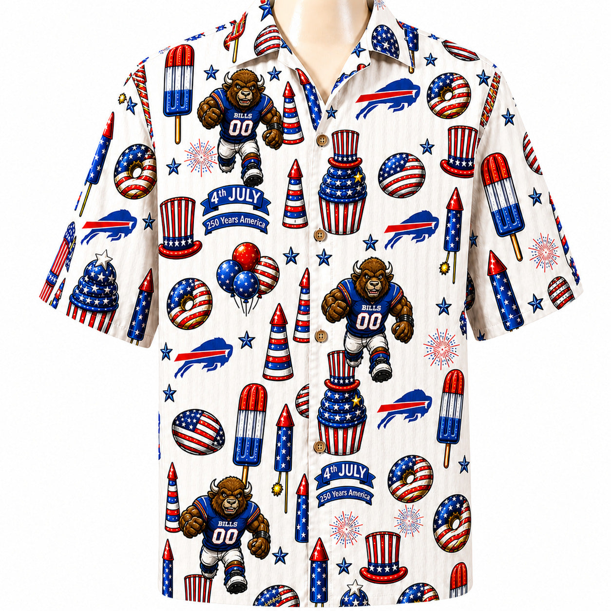 All Football Teams 4th July 250 Years Anniversary America Premium Unisex Hawaiian Shirt For Men and Women