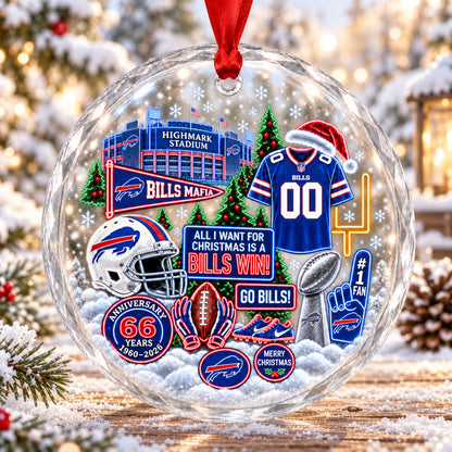 All Football Teams Christmas Stadium Snow Vibe Glass Ornament With Gift Box - 5to9vibe