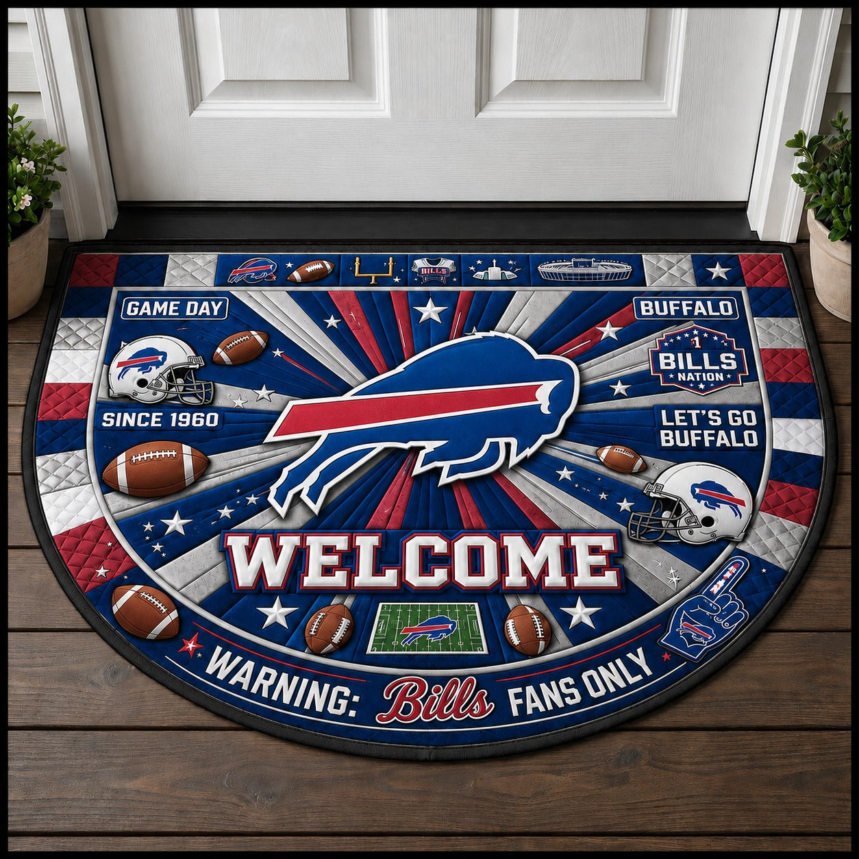 Football All Teams Custom Premium Welcome Mat – Personalized Doormat
