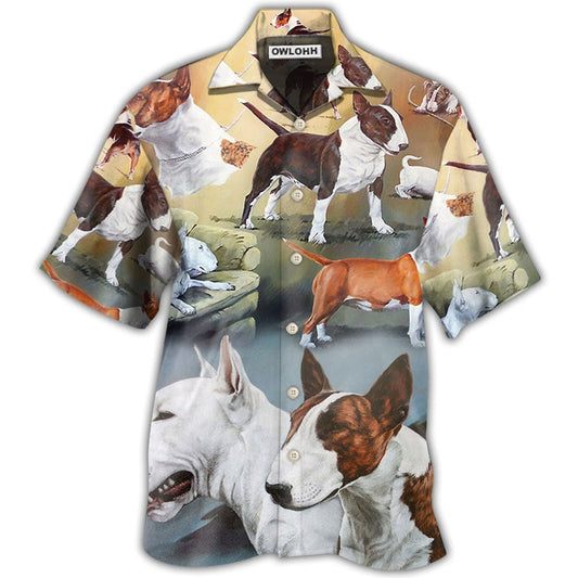 Hawaiian Shirt / Adults / S Bull Terrier Dog Lover Art Style - Hawaiian Shirt 