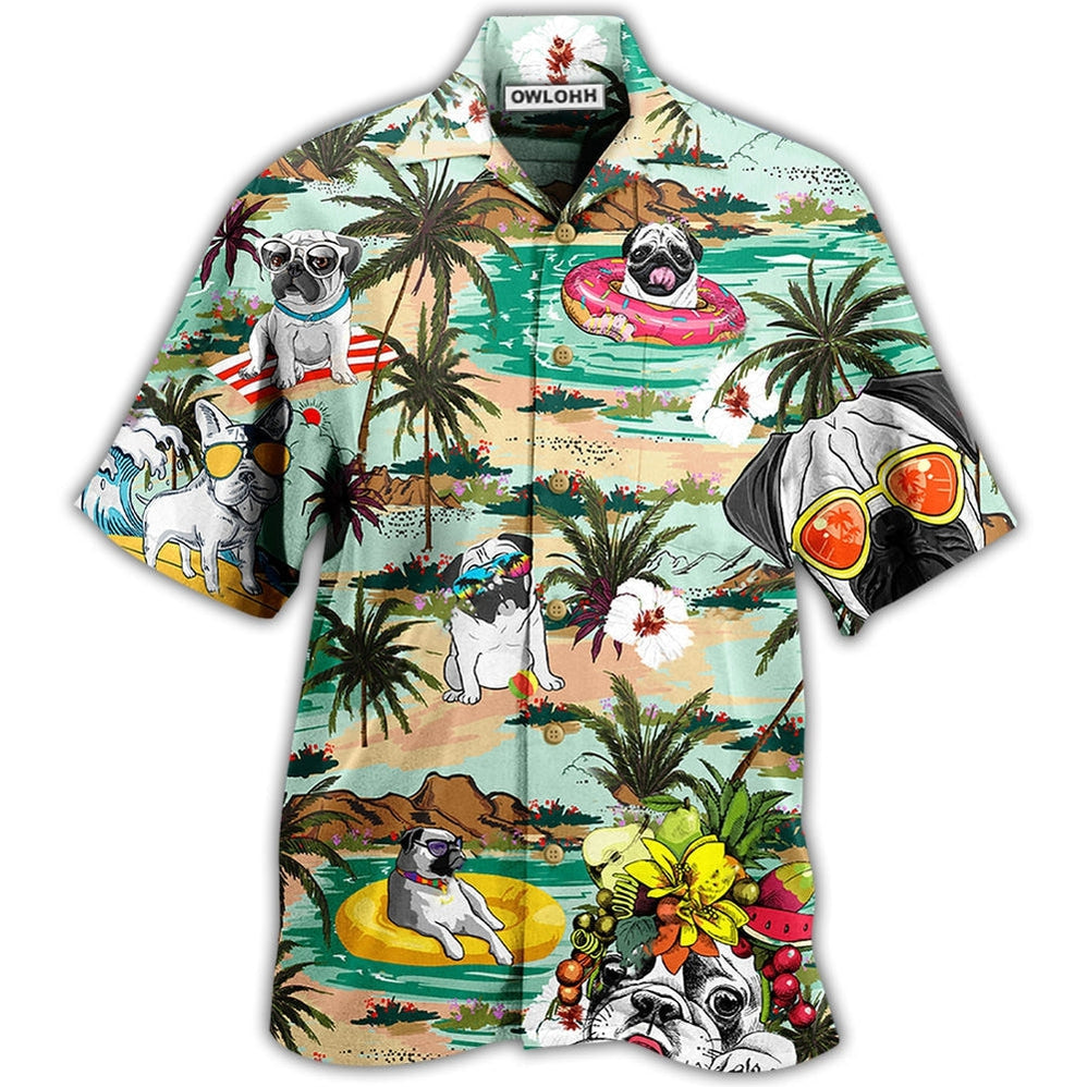 Hawaiian Shirt / Adults / S Bulldog Dog Loves Beach Loves Hawaii - Hawaiian Shirt 
