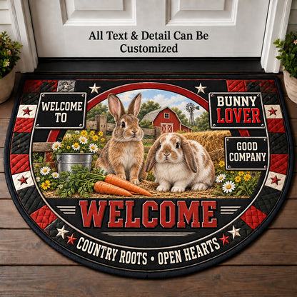 Bunny Lover Personalized Half Round Mat | 5To9Vibe