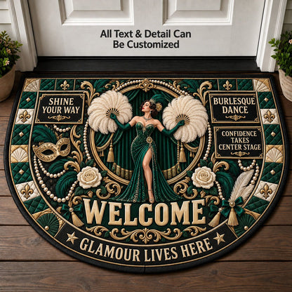 Burlesque Dance Personalized Half Round Mat | 5To9Vibe