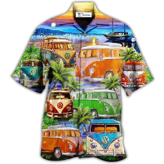 Hawaiian Shirt / Adults / S Bus Good Times And Tan Lines On The Beach - Hawaiian Shirt 