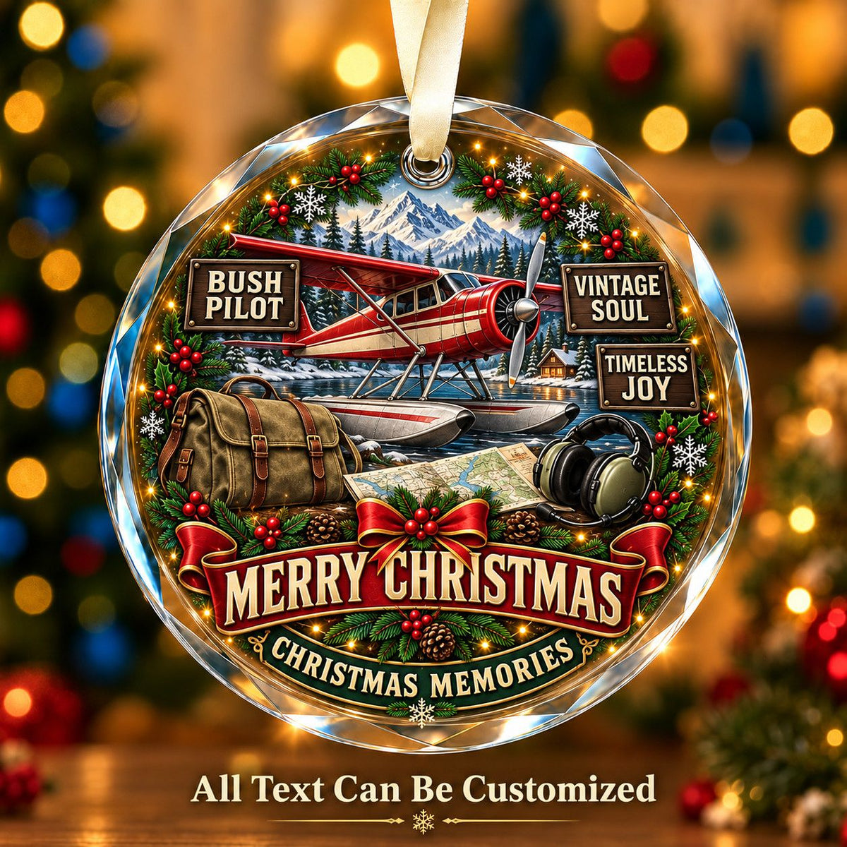 Bush Pilot Personalized Glass Ornament | 5To9Vibe