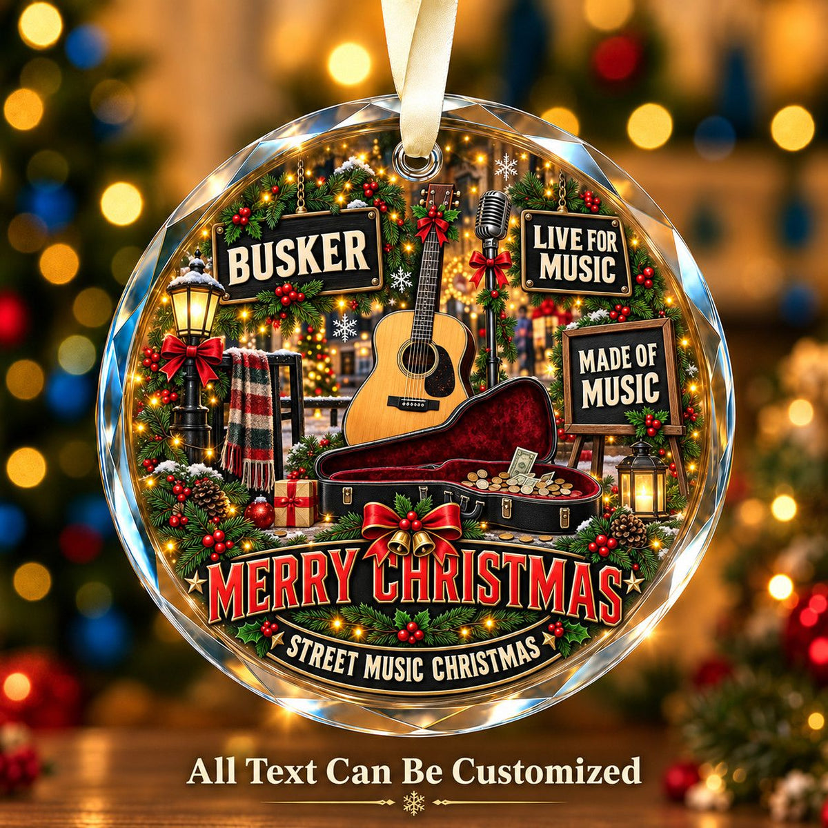 Busker Personalized Glass Ornament | 5To9Vibe
