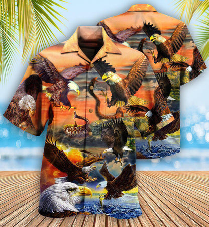 Eagle By Blood A Hunter By Heart A King Of Sunset Sky - Hawaiian Shirt 