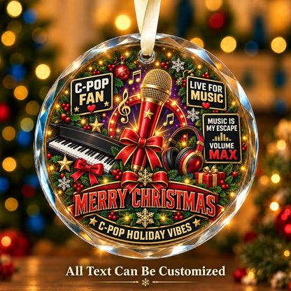 C-Pop Fan Personalized Glass Ornament | 5To9Vibe
