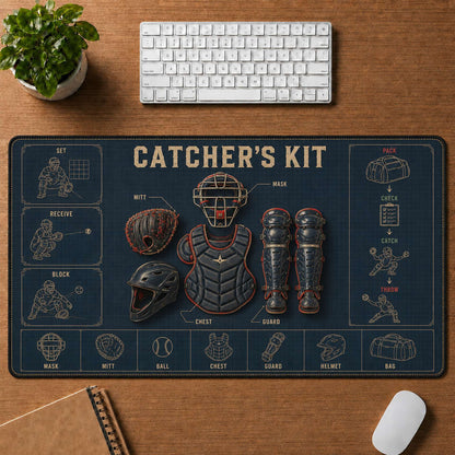 Catcher's Kit Blueprint Desk Mat | 5To9Vibe