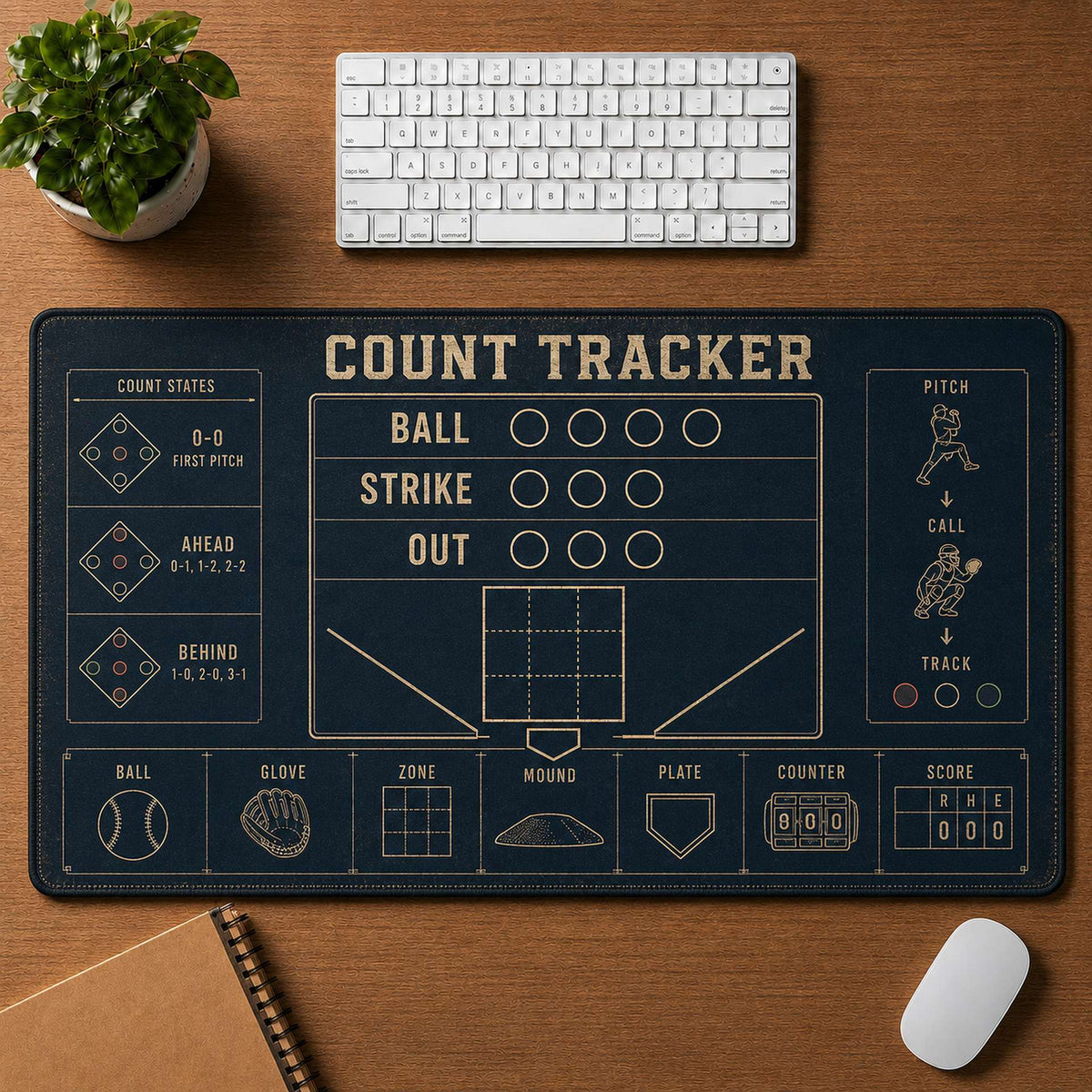 Count Tracker Blueprint Desk Mat | 5To9Vibe