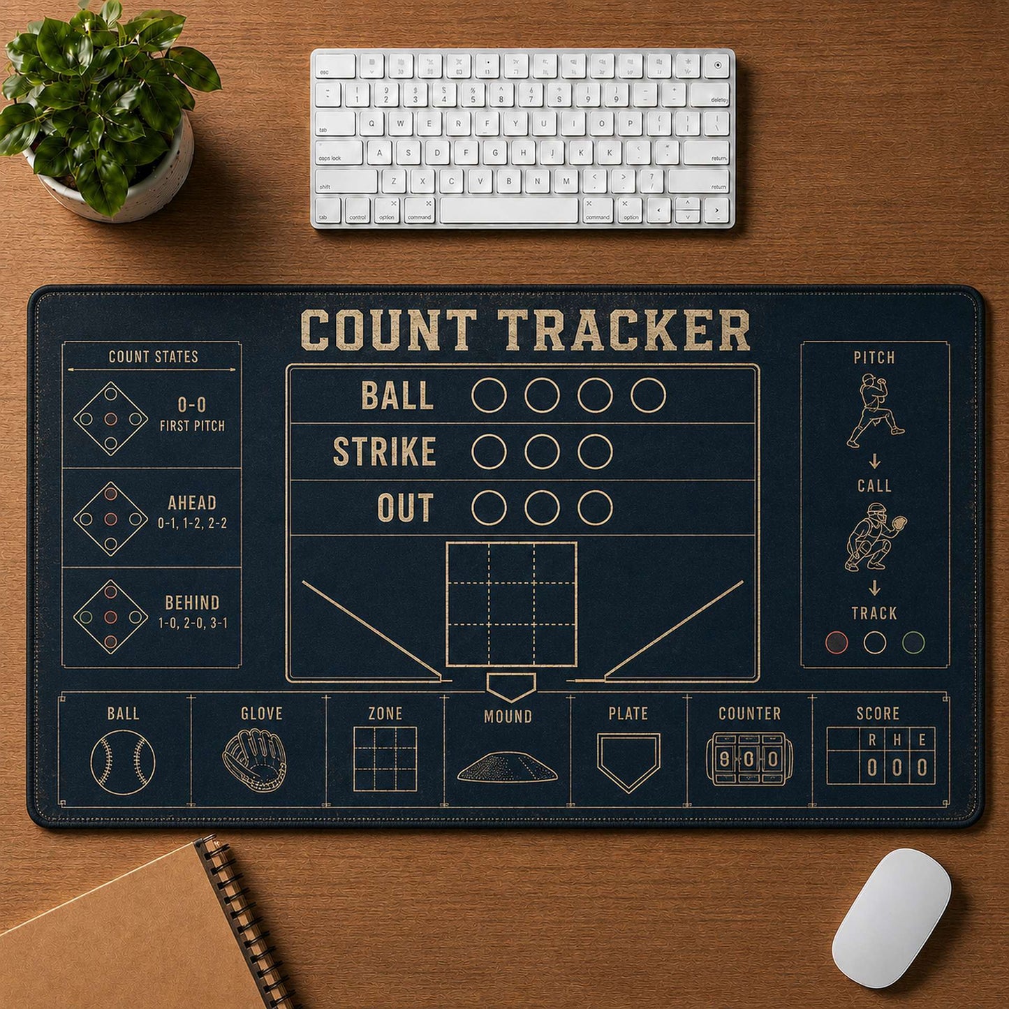 Count Tracker Blueprint Desk Mat | 5To9Vibe