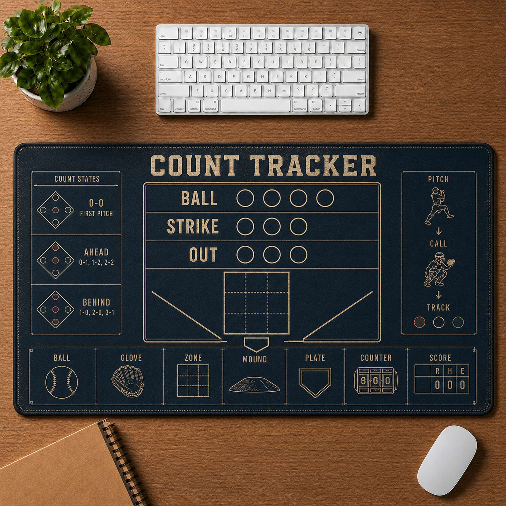 Count Tracker Blueprint Desk Mat | 5To9Vibe
