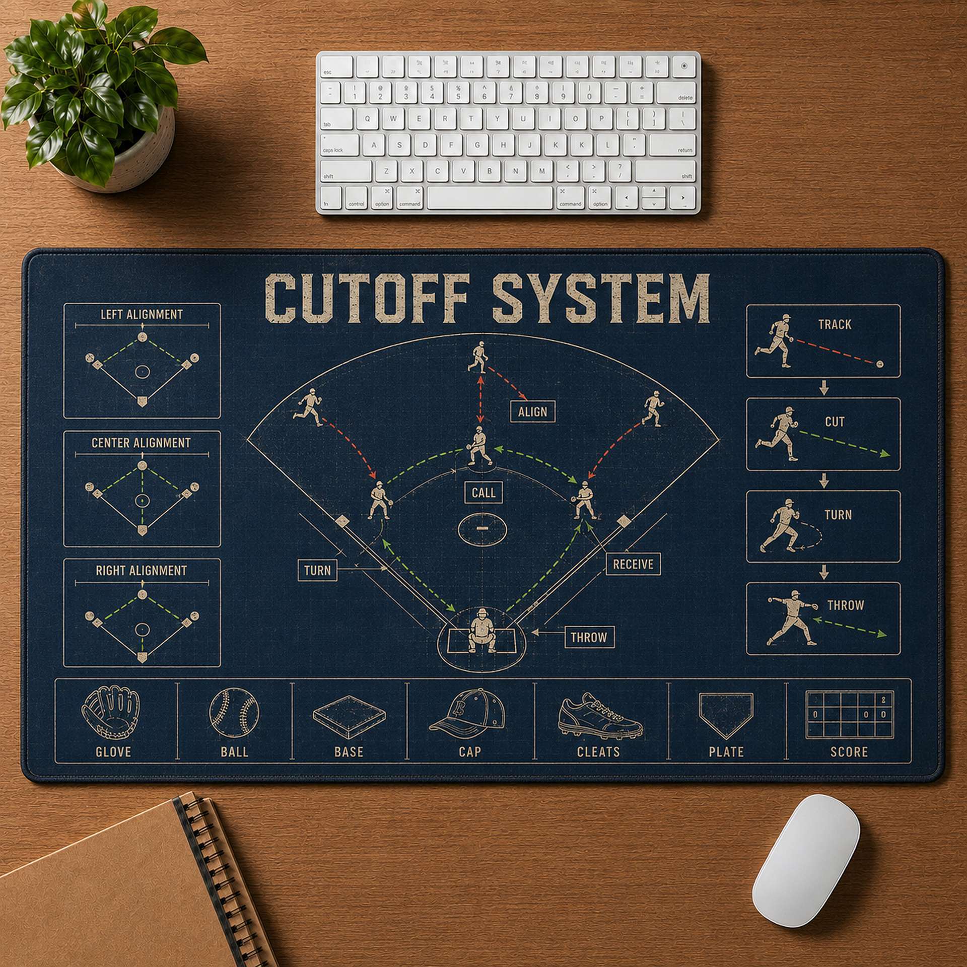 Cutoff System Blueprint Desk Mat | 5To9Vibe