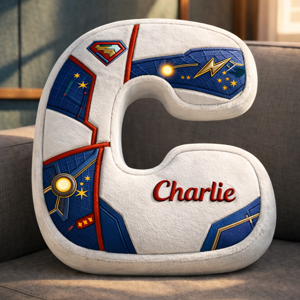 Super Hero and Princess Pillow Custom Name Gift  For Girls, Boys Irregular-Shaped Pillow Custom