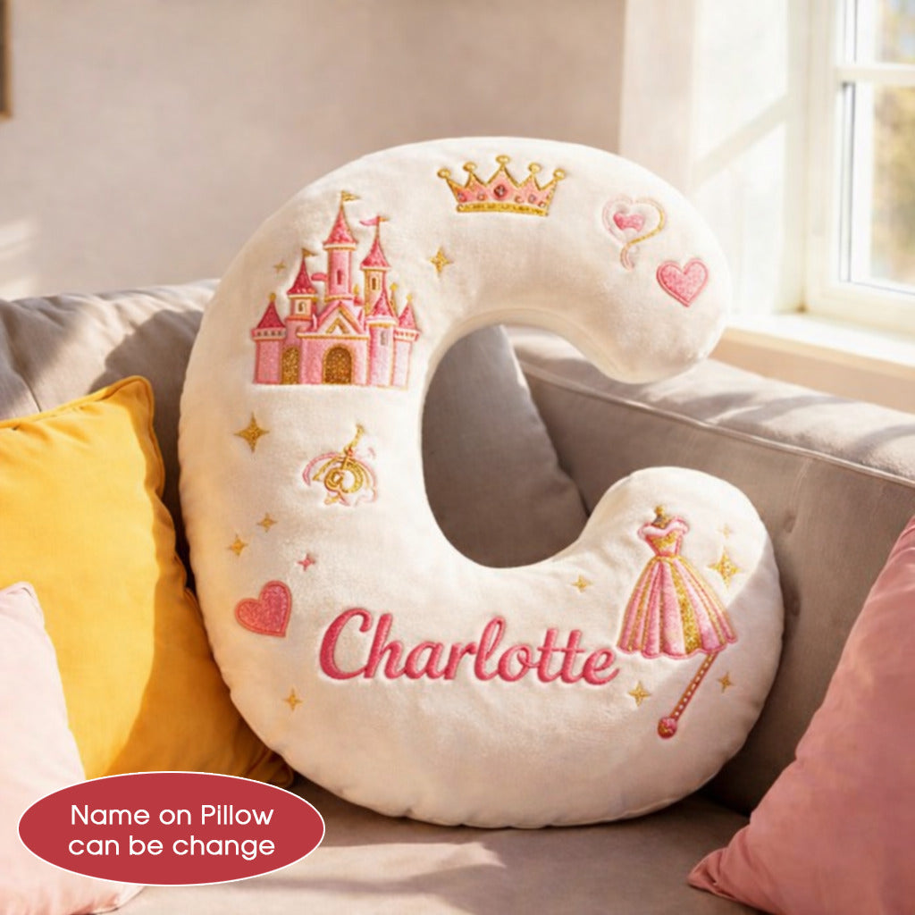 Dino and Princess Pillow Custom Name Gift  For Girls, Boys Irregular-Shaped Pillow Custom