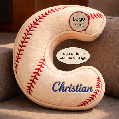 Baseball Pillow Custom Name & Logo Gift For Kids, Friends, Family Irregular-Shaped Pillow Custom-Shaped Pillow-5TO9VIBE