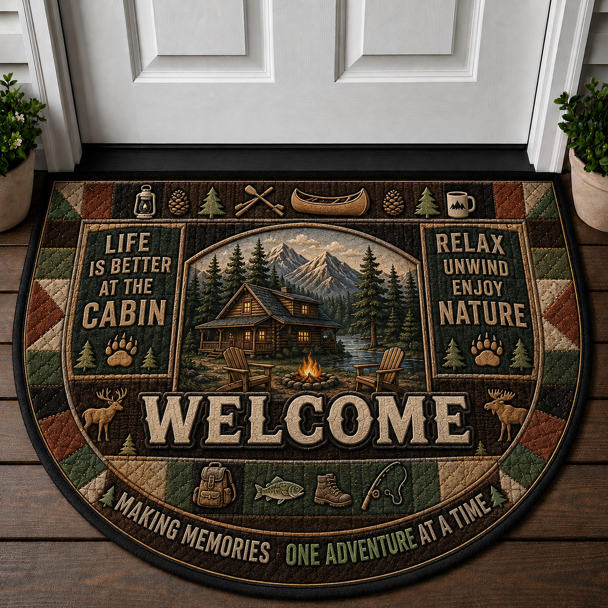 Mountain Calling Welcome Mat - Hiking & Forest Adventure Doormat - 5to9vibe