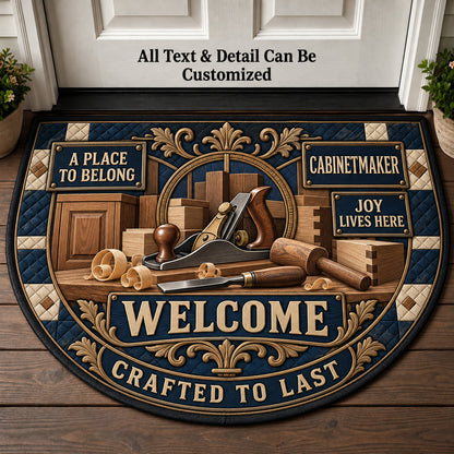 Cabinetmaker Personalized Half Round Mat | 5To9Vibe