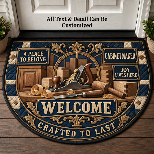 Cabinetmaker Personalized Half Round Mat | 5To9Vibe
