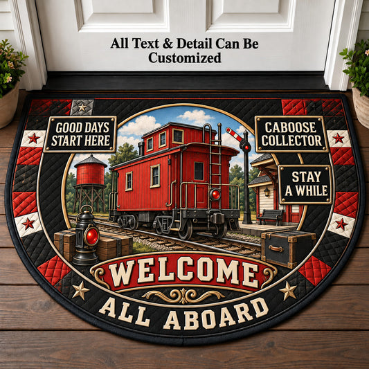 Caboose Collector Personalized Half Round Mat | 5To9Vibe