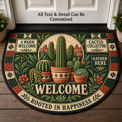 Cactus Collector Personalized Half Round Mat | 5To9Vibe