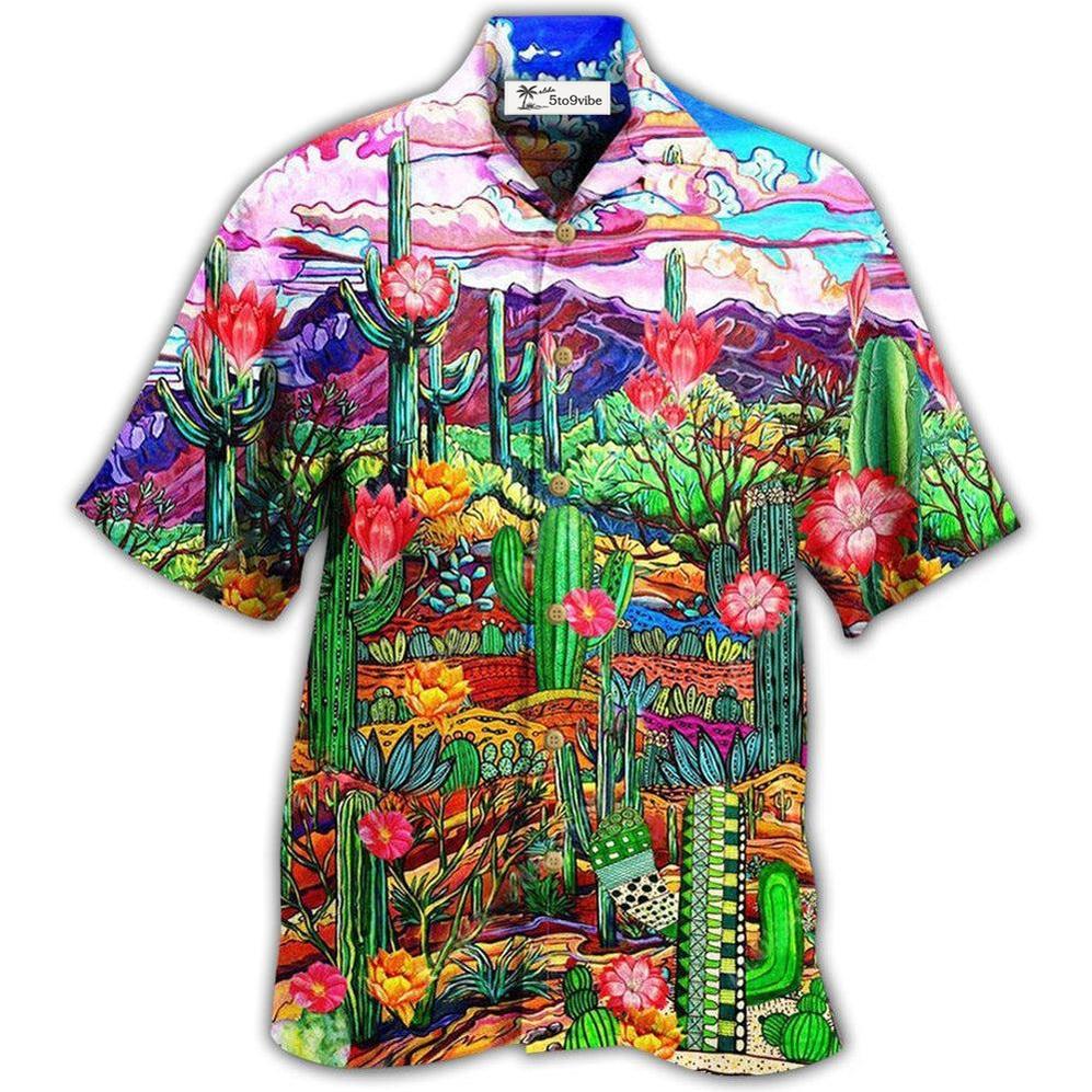 Hawaiian Shirt / Adults / S Cactus Flower On The Field Sky - Hawaiian Shirt 