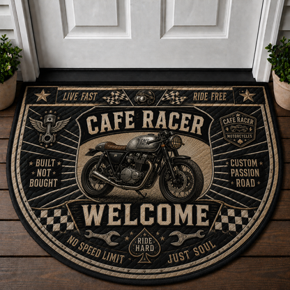 Motorcycle Garage Welcome Mat - Custom Built Biker Workshop Doormat - 5to9vibe