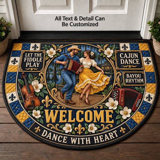 Cajun Dance Personalized Half Round Mat | 5To9Vibe