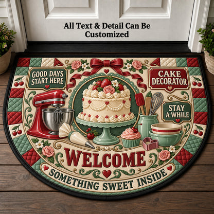 Cake Decorator Personalized Half Round Mat | 5To9Vibe
