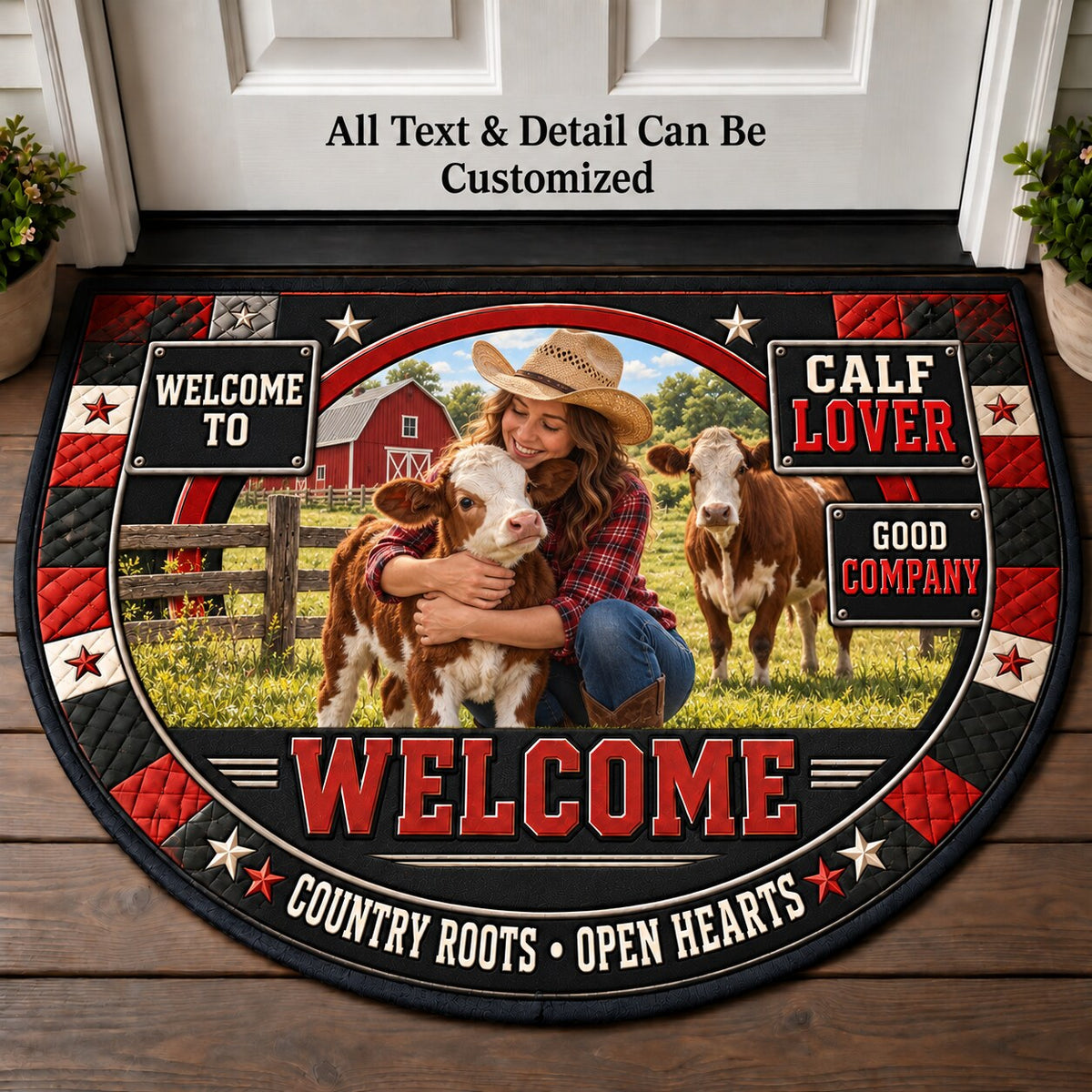 Calf Lover Personalized Half Round Mat | 5To9Vibe