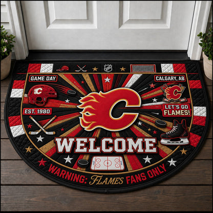 Hockey All Teams Custom Quilted Print Premium Welcome Mat – Personalized Baseball Doormat