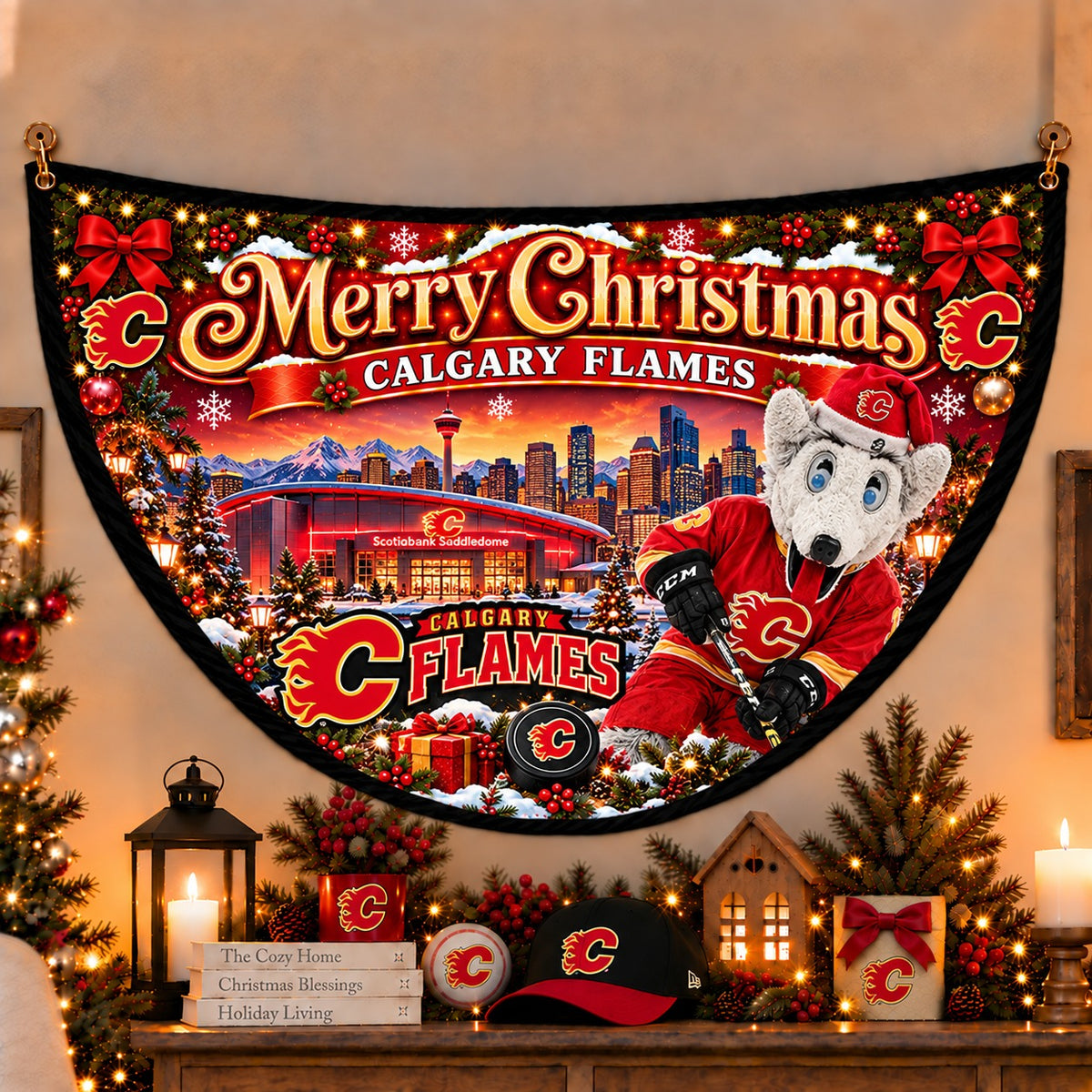 All Hockey Teams Personalized Christmas Night Bunting Flag - 5to9vibe